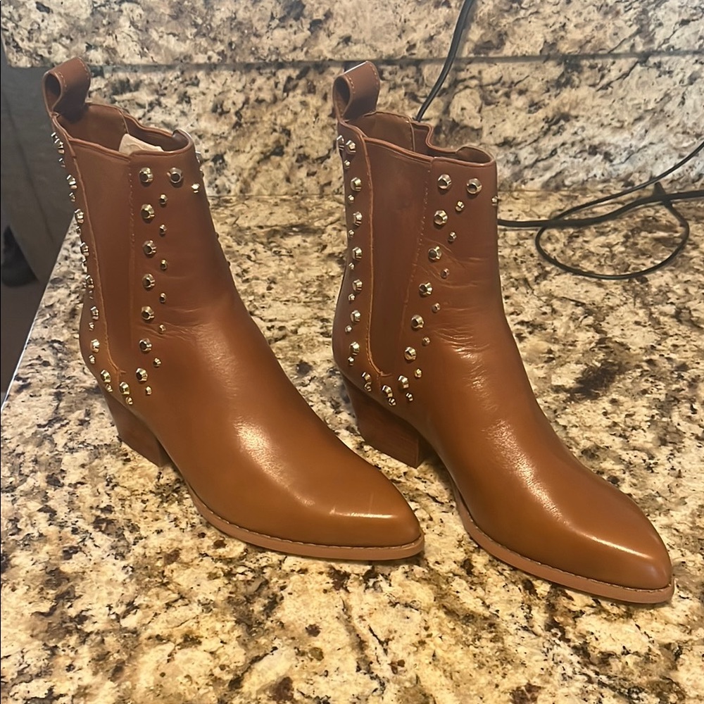 Michael Kors Brown Studded Ankle Boots